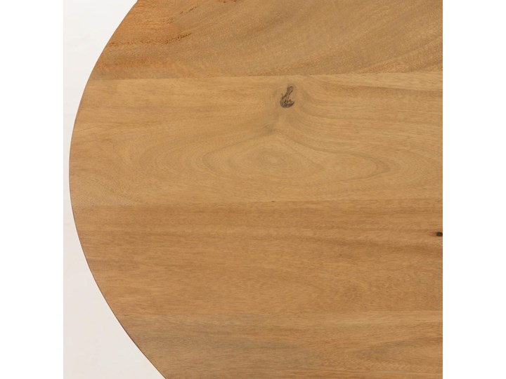 Stół Leska 200 x 110 cm lite drewno mango i podstawa stalowa wykończona na czarno Metal Styl Industrialny Średnica