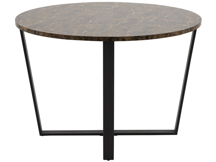 Stół Hagley Ø110 cm brązowy Wysokość 75 cm Marmur Metal Szerokość 75 cm Styl Industrialny Drewno Pomieszczenie Stoły do jadalni