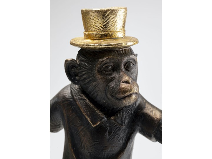 Figurka dekoracyjna Circus Monkey 14x48 cm złota Tworzywo sztuczne Metal Marmur Kategoria Figury i rzeźby Kolor Biały