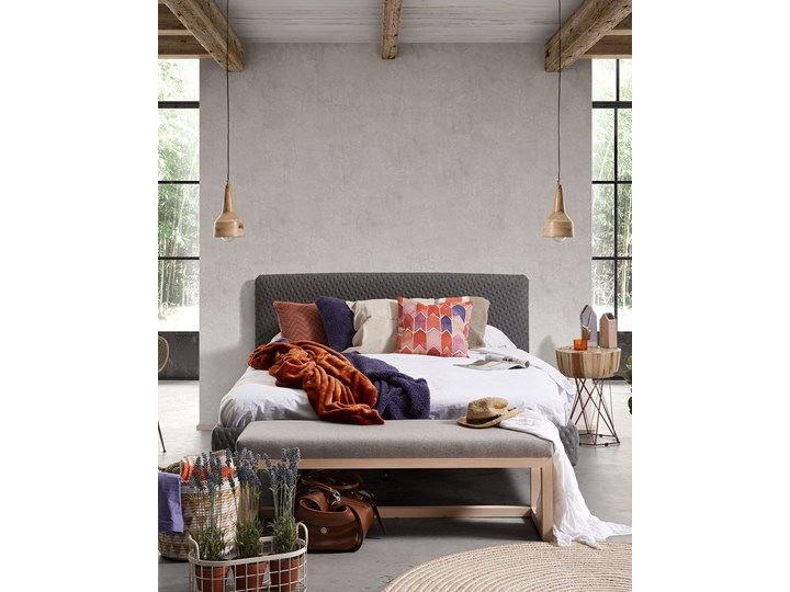 Ławka Yola 128 cm szara Pomieszczenie Salon