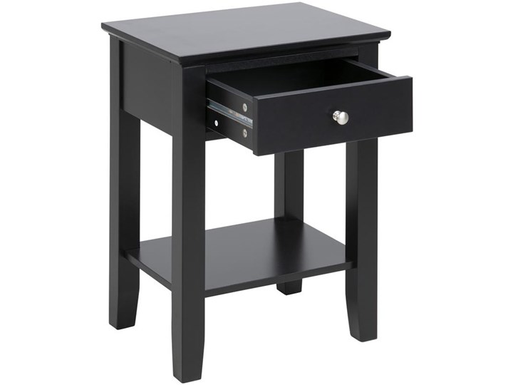 Szafka nocna Imbriale 45x63 cm z szufladą i półką czarna Płyta MDF Uniwersalne Płyta laminowana Styl Glamour