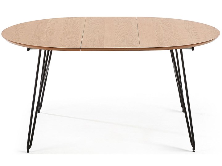 Stół rozkładany okrągły Novac jasnobrązowy  Ø 120 (200) cm Drewno Długość(n) 120 cm Metal Liczba miejsc Do 10 osób