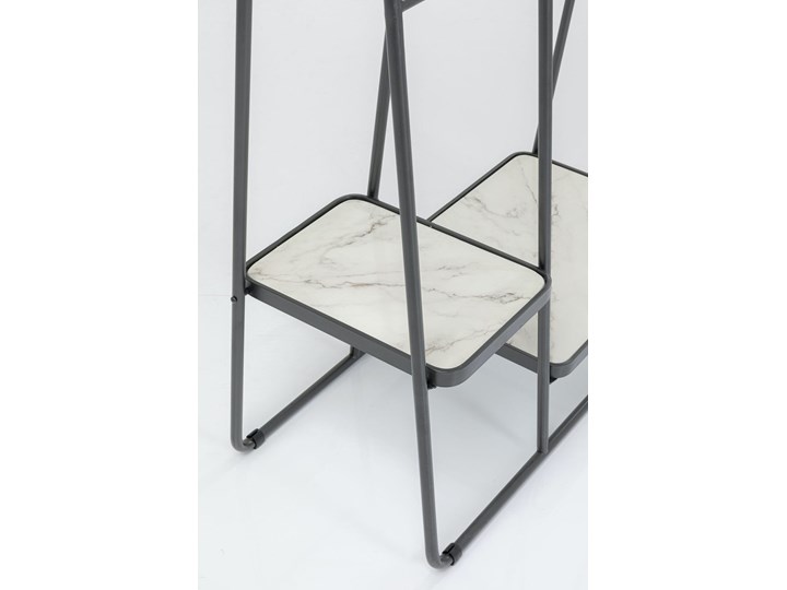 Wieszak stojący Rack Mirror 93x178 cm czarny Płyta meblowa Płyta MDF Wieszak na ubrania Metal Typ Stojaki Kolor Biały