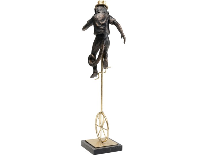 Figurka dekoracyjna Circus Monkey 14x48 cm złota Metal Tworzywo sztuczne Marmur Kategoria Figury i rzeźby