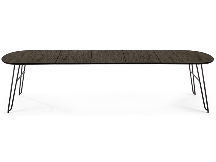 Stół rozkładany Milian 170 (320) x 100 cm brązowy Metal Kolor Czarny Drewno Kategoria Stoły kuchenne