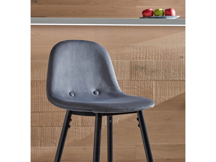 Hoker Nilson 47x101 cm ciemnoszary Hoker tapicerowany Pomieszczenie Kuchnia Hoker z oparciem Kategoria Krzesła kuchenne