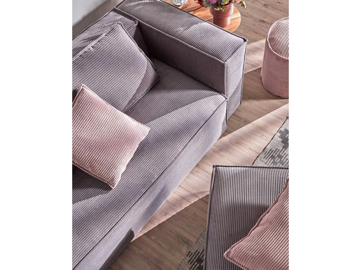 Sofa Blok 240x69 cm szara Boki Z bokami Typ Gładkie