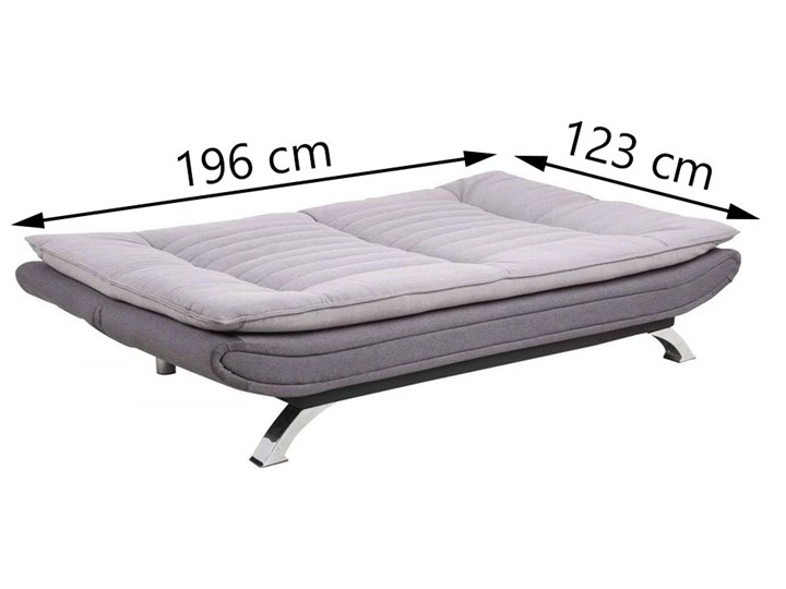 Sofa rozkładana Eveline 196x98-123 cm szara / ciemnoszara Stała konstrukcja Głębokość 98 cm Pomieszczenie Salon Boki Bez boków
