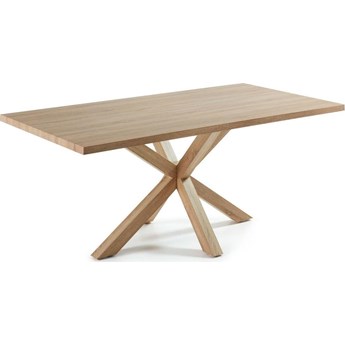 Stół naturalny jasny metalowe nogi 200x100 cm