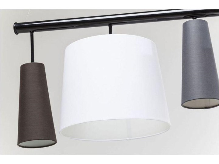 Lampa wisząca Parecchi Black 107x37 cm Tkanina Stal Metal Tworzywo sztuczne Kolor Biały