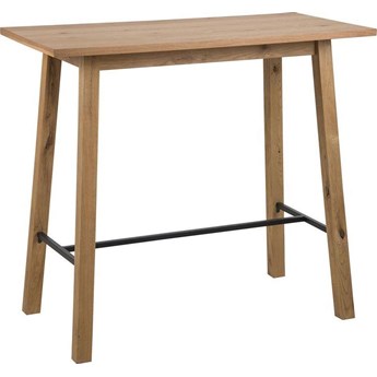 Stół barowy naturalny fornirowany drewno dąb 117x58 cm