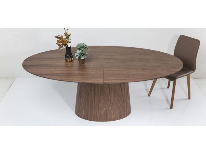 Stół rozkładany brązowy fornirowany orzech włoski 200-250x110 cm Płyta MDF Drewno Wysokość 75 cm Pomieszczenie Stoły do jadalni