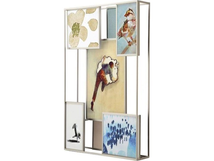 Ramka na zdjęcia Matrix 38x45 cm srebrna Kolor Srebrny Metal Multiramka Pomieszczenie Sypialnia