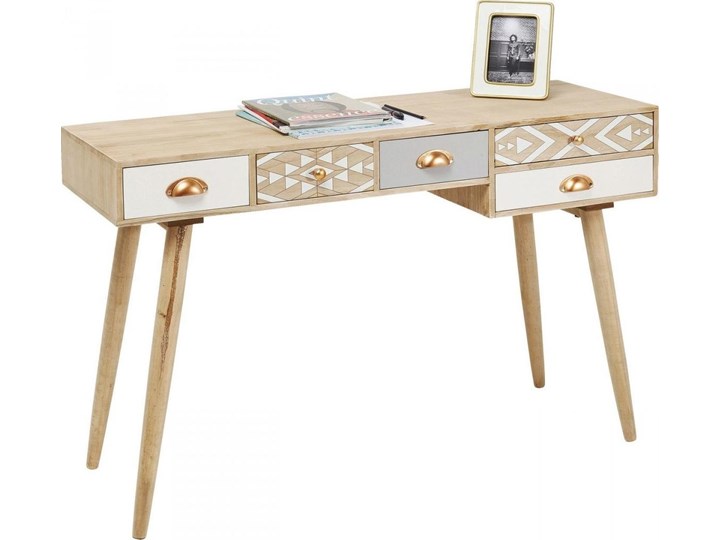 Biurko Oase 118x40 cm naturalne Płyta MDF Drewno Stal Szerokość 118 cm Styl Vintage Styl Nowoczesny
