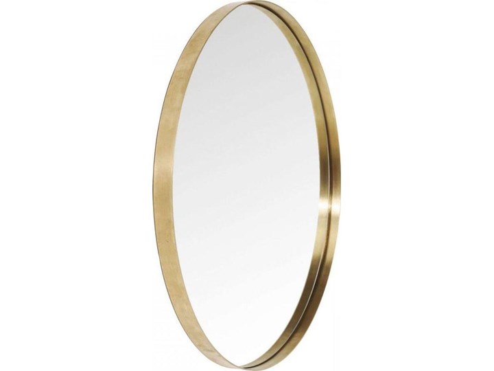 Lustro wiszące Curve Round ∅100 cm mosiężne Lustro z ramą Okrągłe Ścienne Styl Nowoczesny