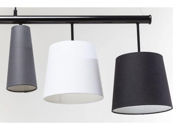 Lampa wisząca Parecchi Black 107x37 cm Stal Tworzywo sztuczne Metal Tkanina Kolor Biały
