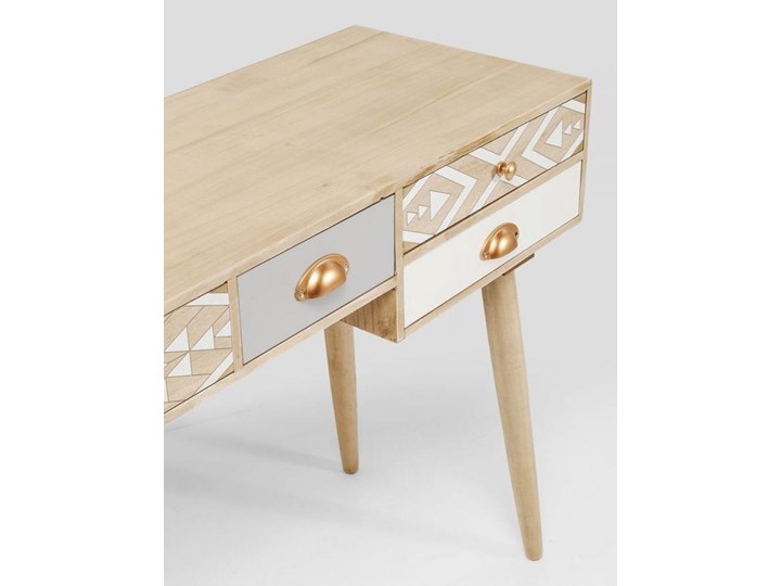 Biurko Oase 118x40 cm naturalne Stal Drewno Styl Skandynawski Szerokość 118 cm Płyta MDF Kolor Beżowy