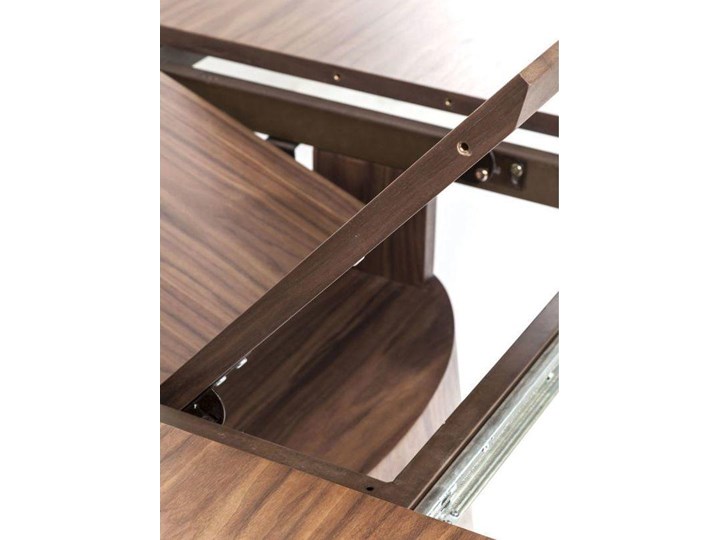 Stół rozkładany brązowy fornirowany orzech włoski 200-250x110 cm Drewno Płyta MDF Wysokość 75 cm Długość(n) 200 cm