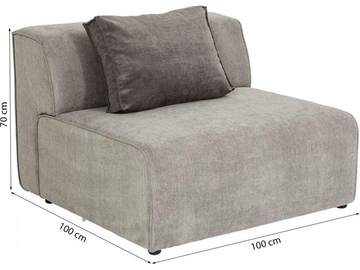 Sofa Infinity Elements 100x70 cm szara Stała konstrukcja Pomieszczenie Salon Typ Gładkie