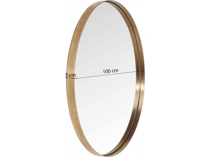 Lustro wiszące Curve Round ∅100 cm miedziane Lustro z ramą Ścienne Okrągłe Pomieszczenie Sypialnia