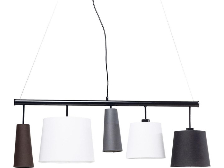 Lampa wisząca Parecchi Black 107x37 cm Metal Tworzywo sztuczne Tkanina Kolor Czarny Stal Kolor Biały