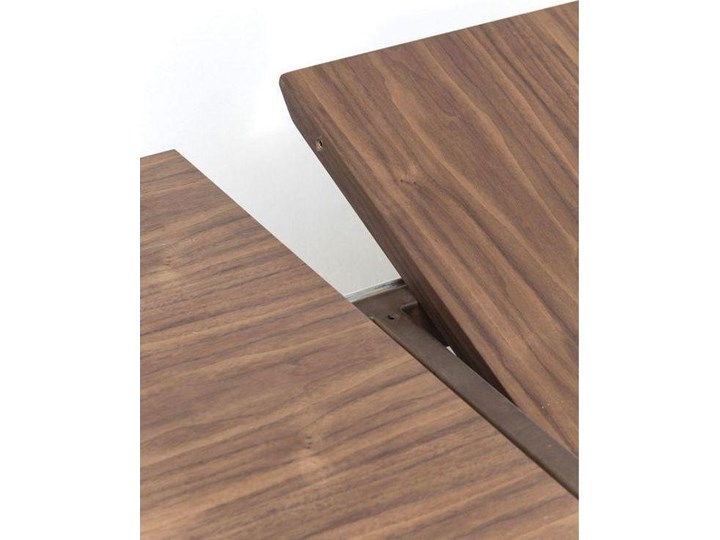 Stół rozkładany brązowy fornirowany orzech włoski 200-250x110 cm Wysokość 75 cm Płyta MDF Styl Nowoczesny Drewno Kształt blatu Owalny