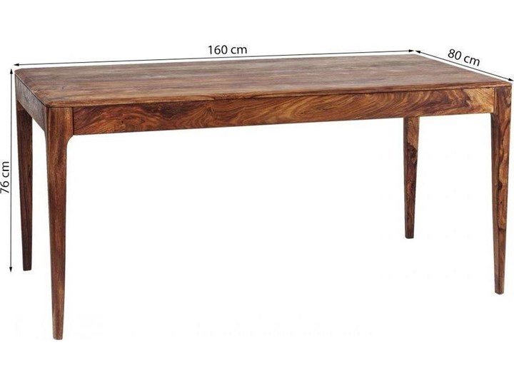 Stół Brooklyn 160x80 cm sheesham ciemnobrązowy Kształt blatu Prostokątny Drewno Kategoria Stoły kuchenne