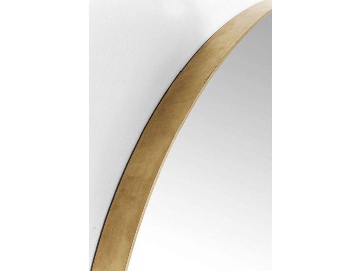 Lustro wiszące Curve Round ∅100 cm mosiężne Okrągłe Kolor Złoty Ścienne Lustro z ramą Styl Nowoczesny