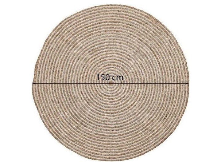 Dywan Saht Ø 150 cm naturalny biały 150x150 cm Pomieszczenie Przedpokój Okrągły Juta Dywany Kategoria Dywany