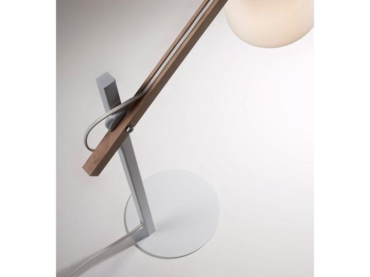 Lampa stołowa Kosta biała Drewno Kolor Biały Lampa z abażurem Metal Kategoria Lampy stołowe