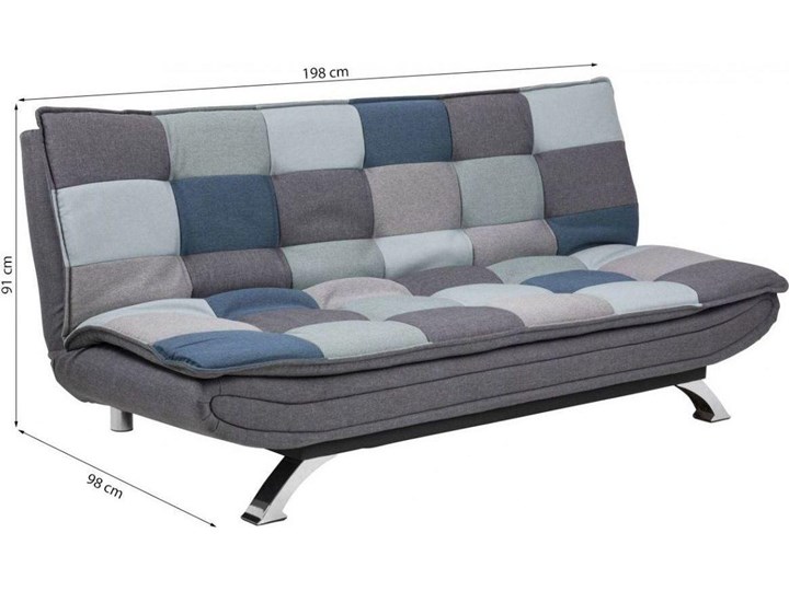 Sofa rozkładana Eveline 196x98-123 cm kolorowa patchwork Stała konstrukcja Głębokość 98 cm Kolor Funkcje Z funkcją spania