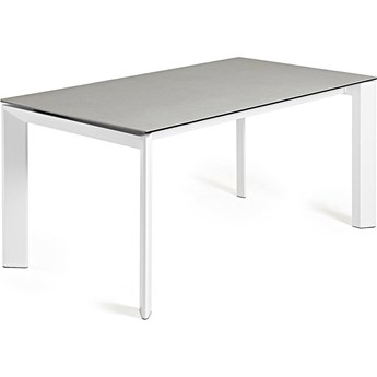 Stół rozkładany Atta 140x90 cm szary, nogi białe