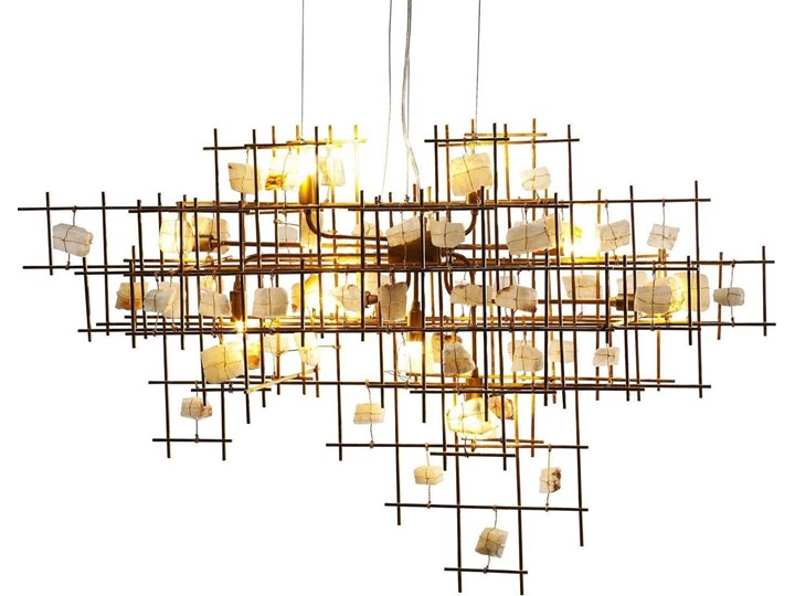 Lampa wisząca Stone Mobile 100x61 cm złota