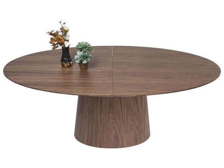 Stół rozkładany brązowy fornirowany orzech włoski 200-250x110 cm Płyta MDF Drewno Kategoria Stoły kuchenne Wysokość 75 cm Zestawy