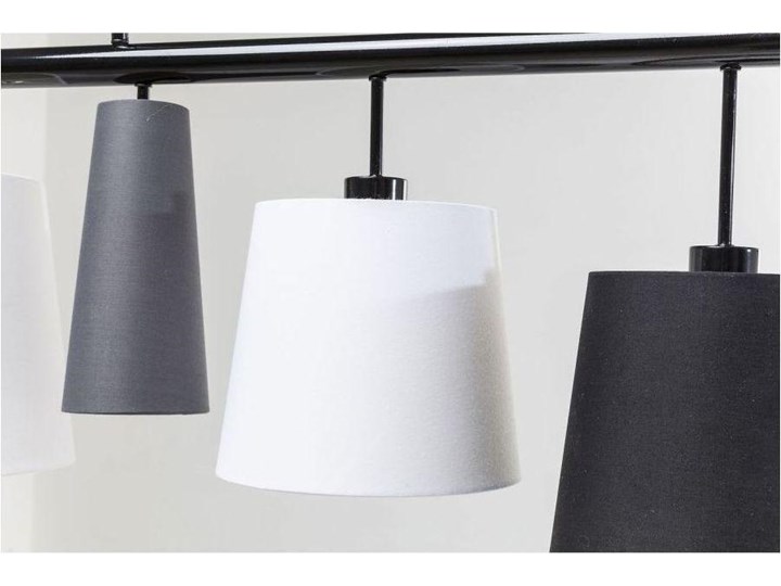 Lampa wisząca Parecchi Black 107x37 cm Tkanina Metal Ilość źródeł światła 5 źródeł Tworzywo sztuczne Stal Kolor Biały