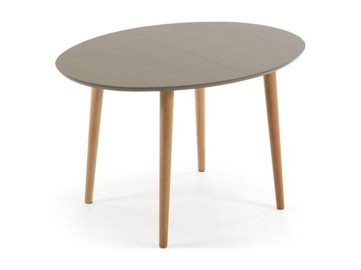 Stół rozkładany brązowy blat naturalne drewniane nogi buk 120-200x90 cm
