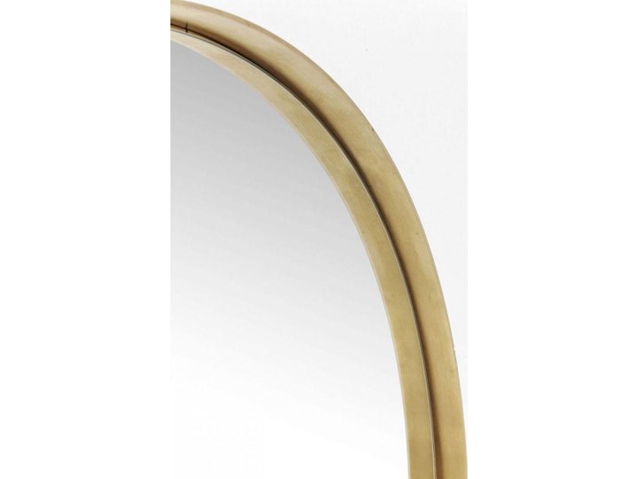 Lustro wiszące Curve Round ∅100 cm mosiężne Okrągłe Ścienne Lustro z ramą Styl Vintage