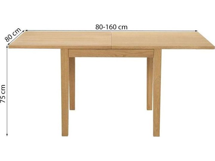 Stół rozkładany Dulaney 80-160x80 cm naturalny Drewno Kolor Brązowy