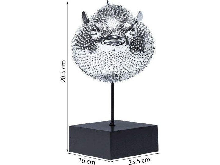 Figurka dekoracyjna Blowfish 24x29 cm srebrna Kategoria Figury i rzeźby Ryby Tworzywo sztuczne Kolor Srebrny