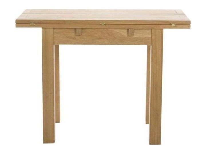 Stół rozkładany naturalny fornirowany blat nogi drewniane dąb 45-90x100 cm Płyta fornirowana Wysokość 75 cm Drewno Szerokość(n) 45 cm