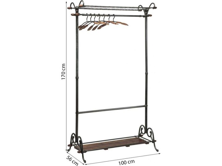 Stojak na ubrania Cosmopolitan 100x170 cm Metal Drewno Wieszak na ubrania Kolor Biały Typ Stojaki