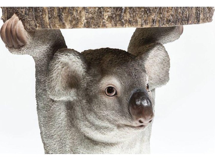 Stolik kawowy Koala Ø33 cm kolorowy Drewno Kategoria Stoliki i ławy Tworzywo sztuczne Kolor Szary