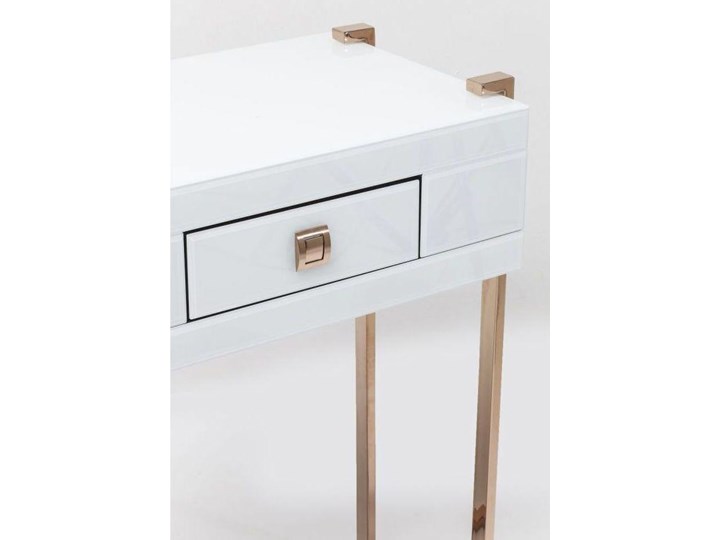 Konsola Elite 134x40 cm biała Szkło Szerokość 134 cm Stal nierdzewna Płyta MDF Kolor Biały