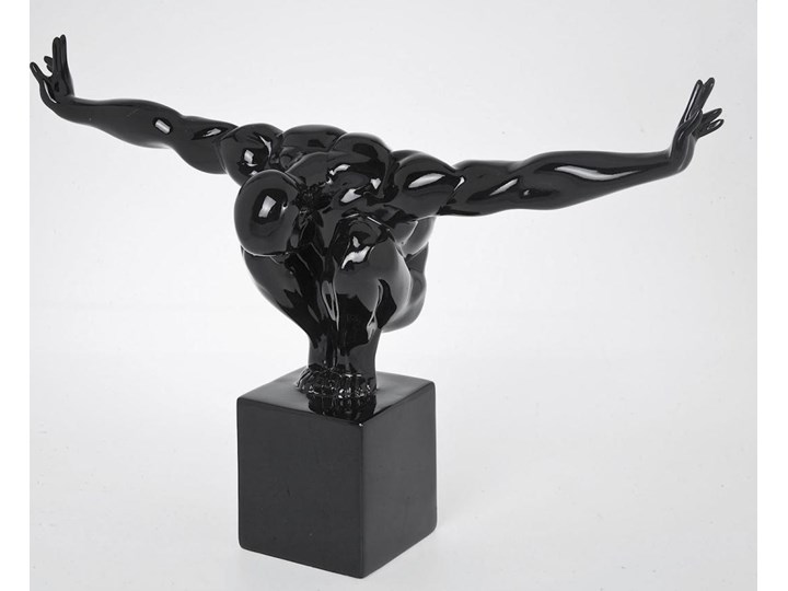 Figurka dekoracyjna Athlet 43x29 cm czarna Ludzie Kolor Czarny