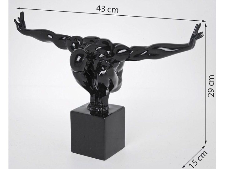 Figurka dekoracyjna Athlet 43x29 cm czarna Kolor Czarny Ludzie Kategoria Figury i rzeźby