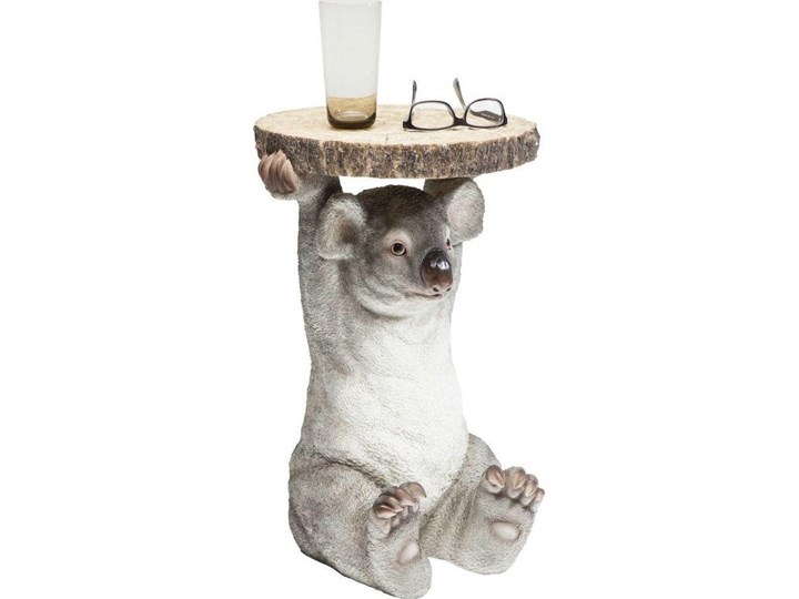 Stolik kawowy Koala Ø33 cm kolorowy Drewno Tworzywo sztuczne Kolor Szary Kategoria Stoliki i ławy