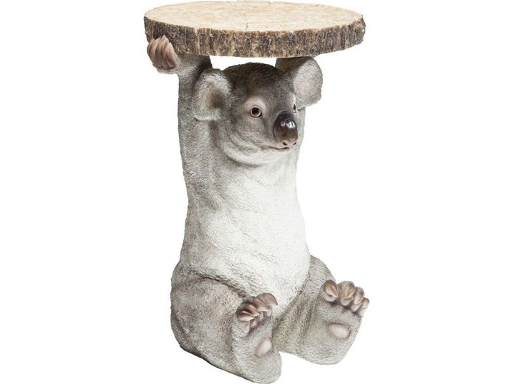 Stolik kawowy Koala Ø33 cm kolorowy Tworzywo sztuczne Drewno Kolor Szary