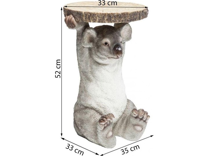 Stolik kawowy Koala Ø33 cm kolorowy Tworzywo sztuczne Kolor Szary Drewno Kategoria Stoliki i ławy