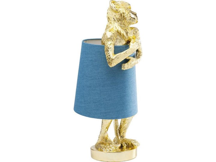 Lampa stołowa Animal Monkey 23x58 cm niebieska Lampa z abażurem Kolor Stal Kategoria Lampy stołowe