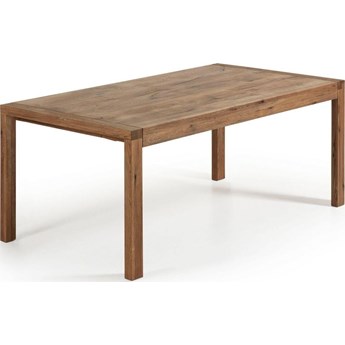 Stół rozkładany fornirowany dębowy blat drewniane nogi 180x90 cm